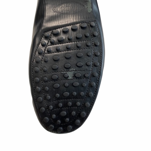 Tod's ✦ Gommino Driving Shoes Slip On Loafer ✦ Black Textured Leather ✦ UK9 US10 - Picture 12 of 16